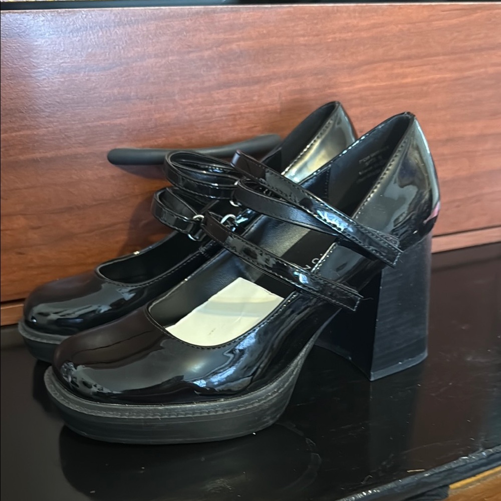 Black Patent Leather Mary Jane Heels